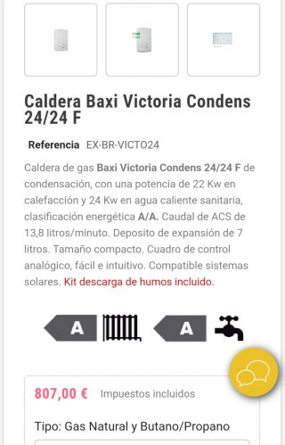 Caldera Baxiroca Victoria Condens Nueva