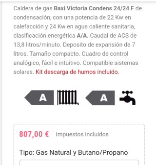 Caldera Baxiroca Victoria Condens Nueva