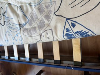 Sofá Cama Tela Azul y Blanco