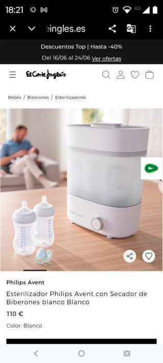 Esterilizador Philips Avent con Secador