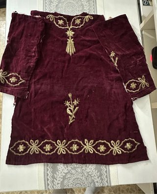 Saya otomana bordada siglo XIX para 80cm dolorosa