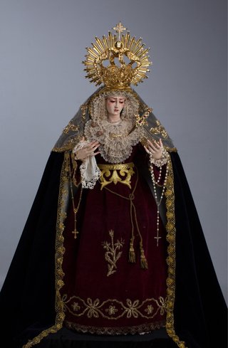 Saya otomana bordada siglo XIX para 80cm dolorosa