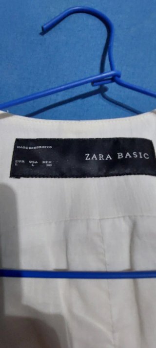 Chaleco Zara Largo Blanco T L