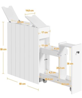 Armadio Stretto Bagno Yaheetech Bianco