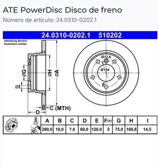 Discos Freno Traseros ATE BMW