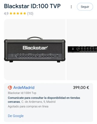 Cabezal Amplificador Blackstar ID:100 TVP 100W
