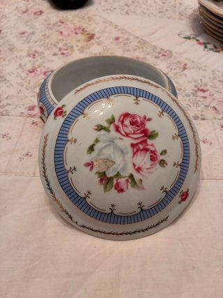 Caja decorativa porcelana flores