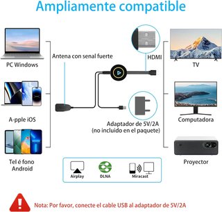Dongle HDMI inalámbrico compatible Miracast