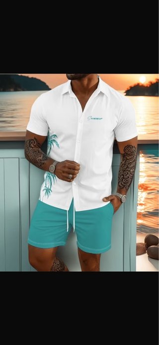 Conjunto Verano Hombre Camisa y Pantalón Corto