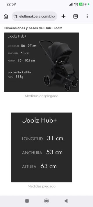 Carro Joolz Hub+, capazo, bolso, funda, plástico..
