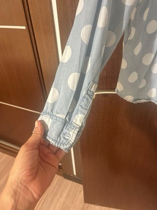 Camisa cortefiel lunares azul Talla XS