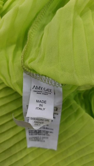 Camicetta chiffon plissettata verde M-L