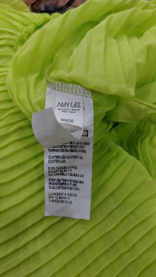 Camicetta chiffon plissettata verde M-L