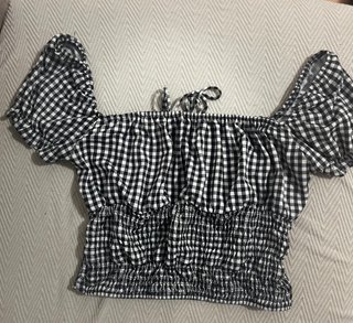 Top Vichy Bershka Fruncido Talla L