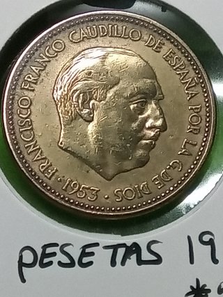 Moneda 2'50 Pesetas 1953 Franco estrella 54.