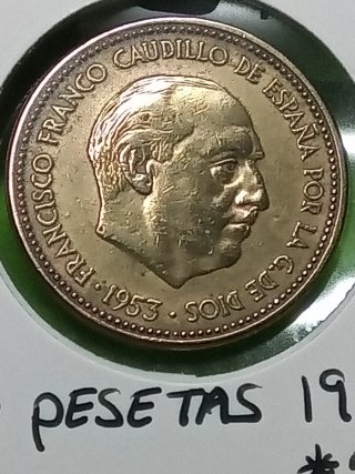 Moneda 2'50 Pesetas 1953 Franco estrella 54.