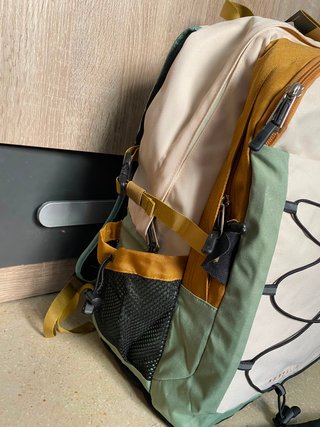 Mochila The North Face Beige y Verde