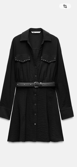 Vestido negro Zara con cinturón