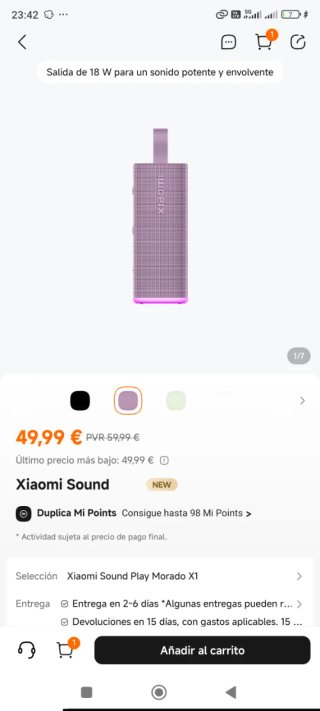 Altavoz Xiaomi Sound Play Morado