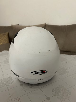 Casco Moto Blanco con Visera