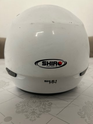 Casco Moto Blanco con Visera