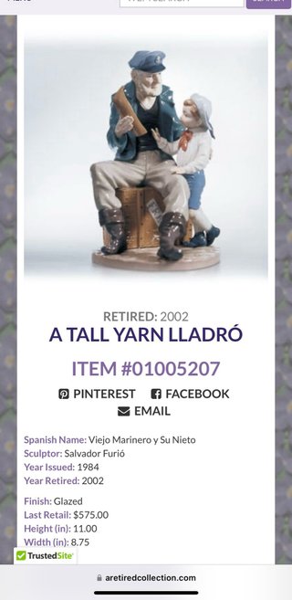 Figura "Viejo Marino y su nieto" - Lladró