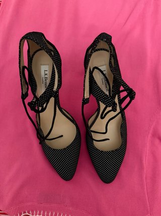 Zapatos L.K. Bennett Negro/Blanco Lunares