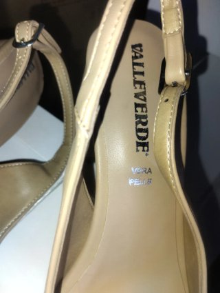 Valleverde slingback beige con fibbia