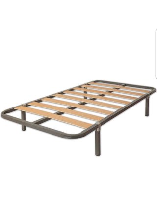 Estructura de cama individual metálica y madera