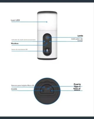 2 Cámaras Vigilancia Foco Solar Wifi 128GB