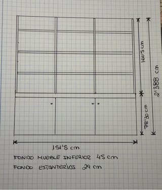 Armario estantería madera PVC