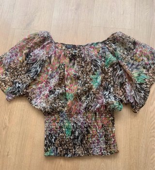 Blusa Transparente Estampada Talla M