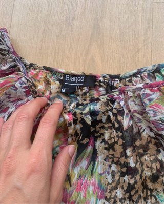 Blusa Transparente Estampada Talla M
