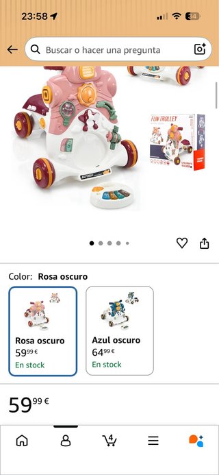 Andador Bebé 3 en 1 COSTWAY Rosa Oscuro