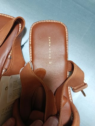 Sandalias Zara Piel T.39 Marrón