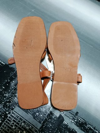 Sandalias Zara Piel T.39 Marrón