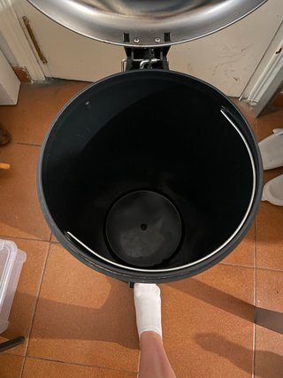 Cubo basura Ikea metal blanco/plata