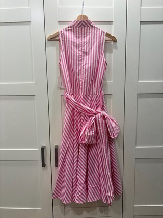 Vestido Zara Rayas Rosas Talla M