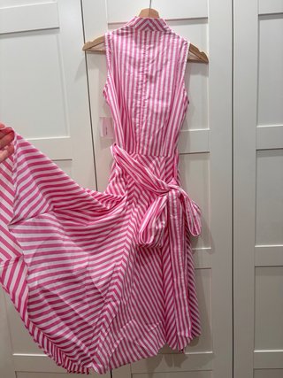 Vestido Zara Rayas Rosas Talla M