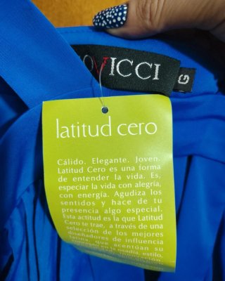 Blusa Covicci Talla S/M Azul Eléctrico