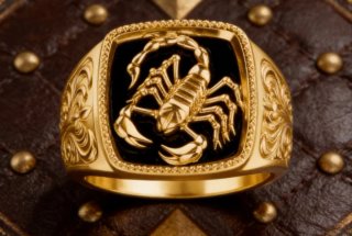 Anillo de acero inoxidable chapado en oro