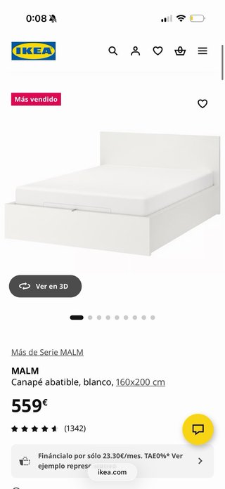 Dormitorio IKEA: Cama MALM, Escritorio, cómoda