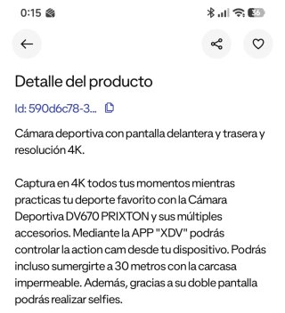 Cámara Deportiva PRIXTON DV670