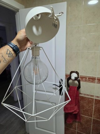 Lámpara colgante geométrica blanca