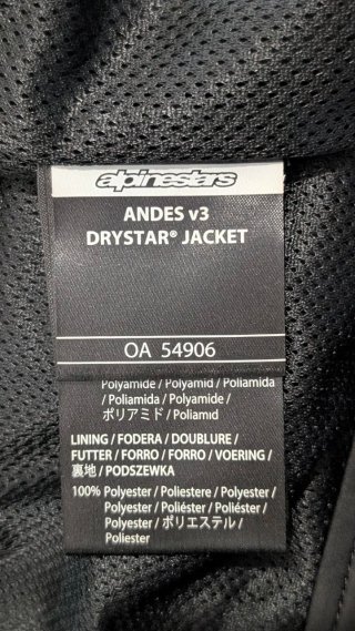 Chaqueta Alpinestars Andes V3 Negra