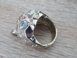 Anillo Cabeza Leopardo Dorado