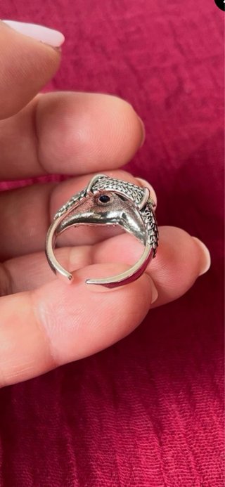 Anillo búho plata 925 con ojos azules