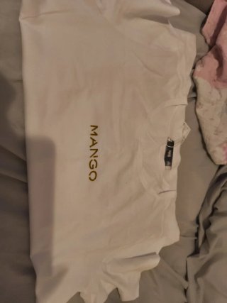 Camiseta Mango Blanca Glitter