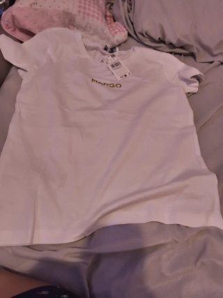 Camiseta Mango Blanca Glitter