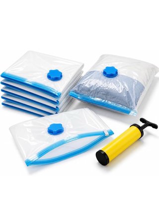 Set Sacchetti Sottovuoto Vestiti Viaggio + Pompa